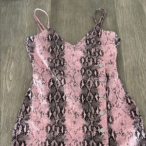 Superdown Pink and Black Snake Print Dress
